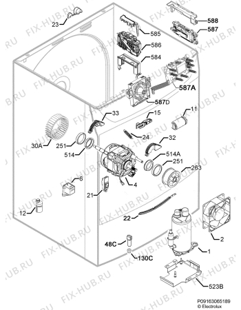 Взрыв-схема сушильной машины Electrolux EDHP68531DW - Схема узла Electrical equipment 268